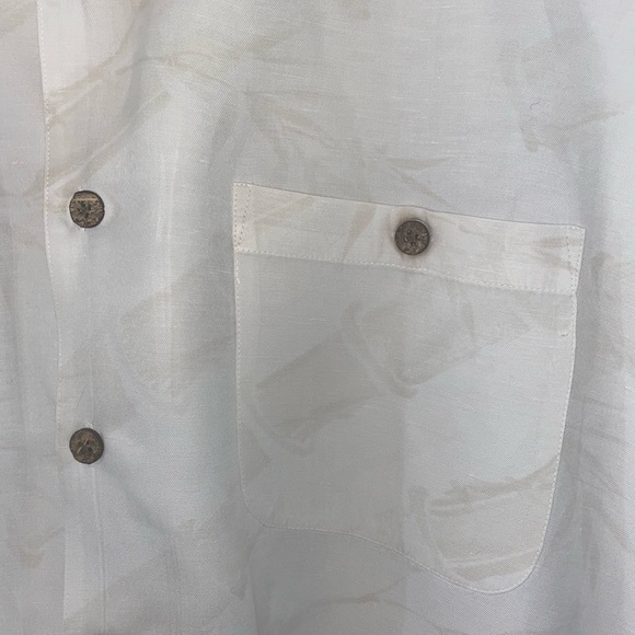 Men’s short sleeve shirt,  extra-large, 55% silk 45% linen, - Picture 3 of 4